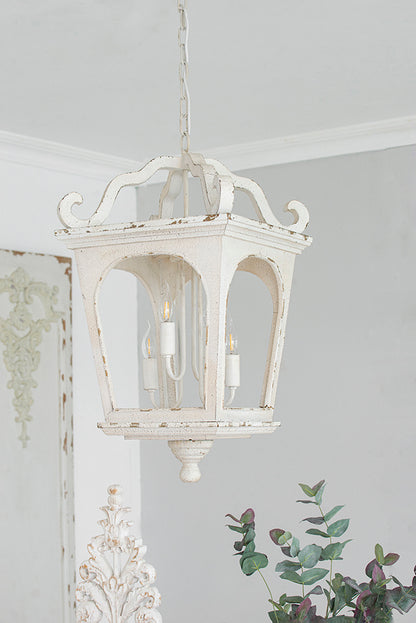4 - Light Wood Chandelier, Hanging Light Fixture with Adjustable Chain for Kitchen Dining Room Foyer Entryway, Bulb Not Included