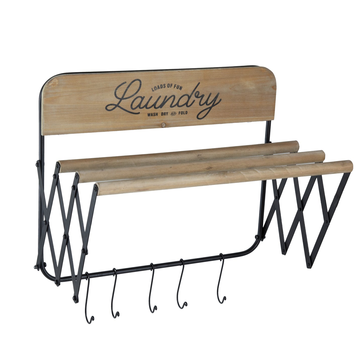 20x14x20' Laundry Rack with Accordion Design, Brown and Black